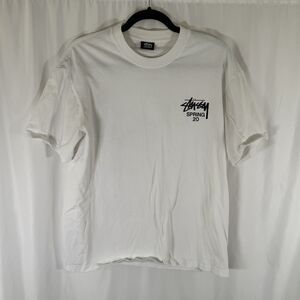 Stussy Spring 2020 Shirt Men's Medium White Floral Short Sleeve Crew Neck